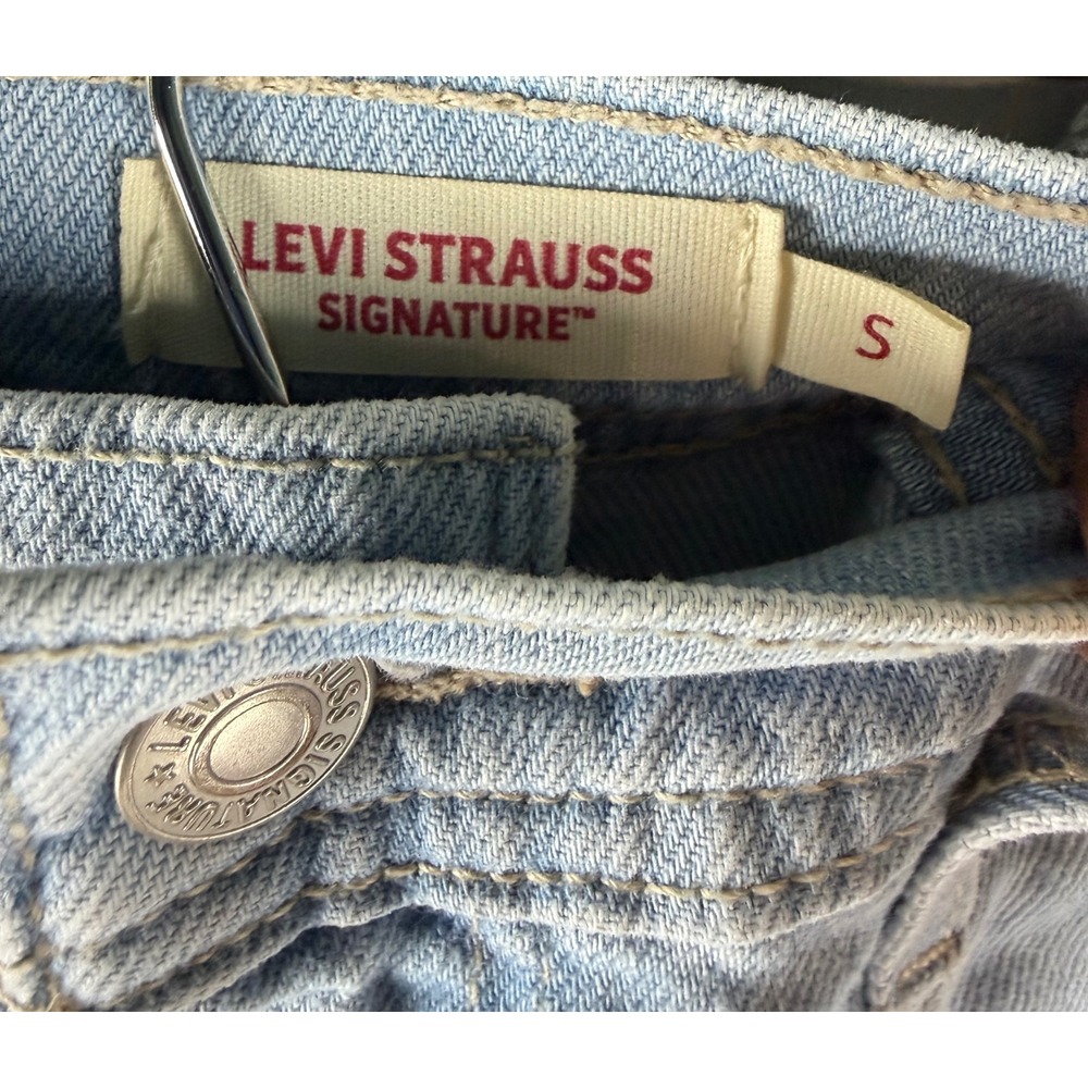 Levi Strauss Signature Womens Light Wash Denim Midi Skirt Blue Size S Seamed - Picture 5 of 8